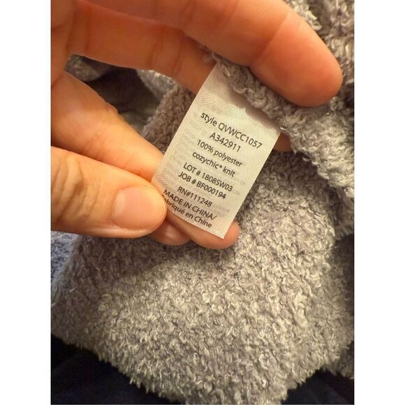 Barefoot Dreams Gray CozyChic Boucle Open Front Long Line Cali Cardigan Small - Picture 4 of 5